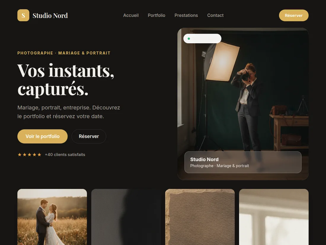 Exemple de site internet pour photographe